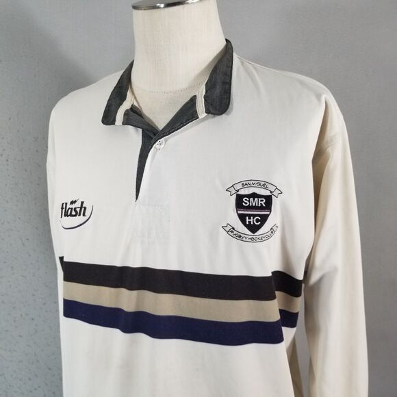 Flash San Miguel Rugby Jersey men's XL extra large white long sleeve flawed - Picture 12 of 16